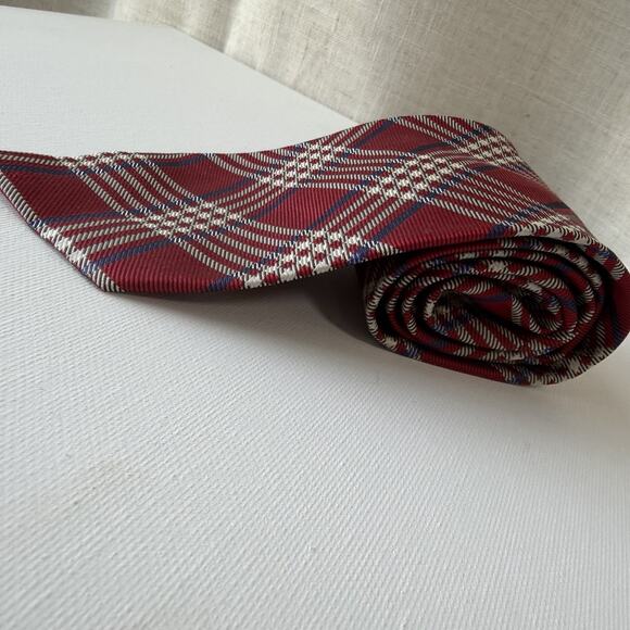 Ralph Lauren Red Plaid Silk Tie Holiday Tartan Made in USA 90s Vintage - Picture 12 of 15